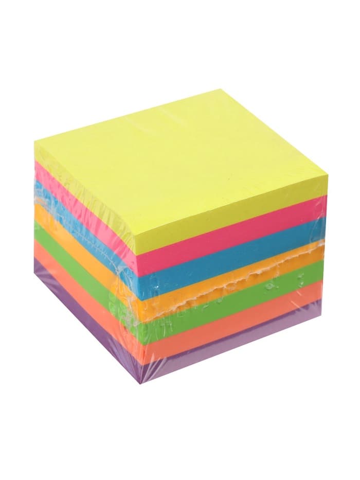 Блок с липким краем, 51×51 мм, 400 листов, пастель/флуоресцентный, 7 цветов