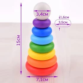 Пирамидка деревянная, 8 элементов