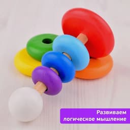 Пирамидка деревянная, 8 элементов