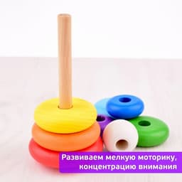 Пирамидка деревянная, 8 элементов