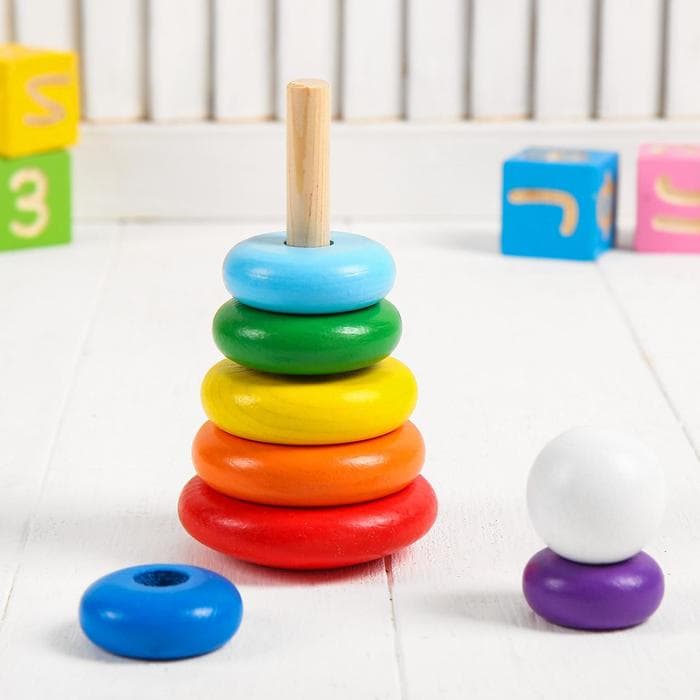 Пирамидка деревянная, 8 элементов