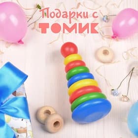 Пирамидка деревянная, 9 элементов