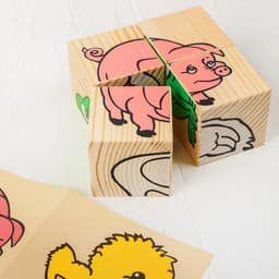 Кубики детские «Животные» деревянные, 4 детали