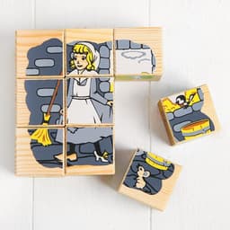 Кубики детские «Герои сказок» деревянные, 9 деталей