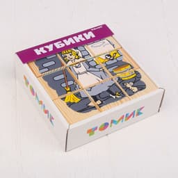 Кубики детские «Герои сказок» деревянные, 9 деталей