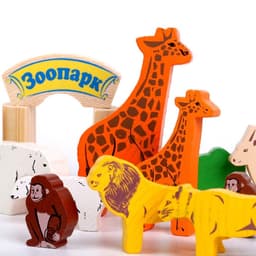 Конструктор деревянный «Зоопарк», 39 деталей