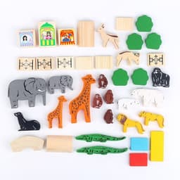 Конструктор деревянный «Зоопарк», 39 деталей