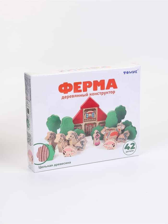 Конструктор деревянный «Ферма», 42 детали