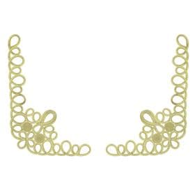 Кружево, на левый и правый угол, 2 шт., 45×30 см, жёлтое золото