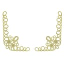 Кружево, на левый и правый угол, 2 шт., 45×30 см, жёлтое золото