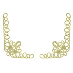 Кружево, на левый и правый угол, 2 шт., 45×30 см, жёлтое золото