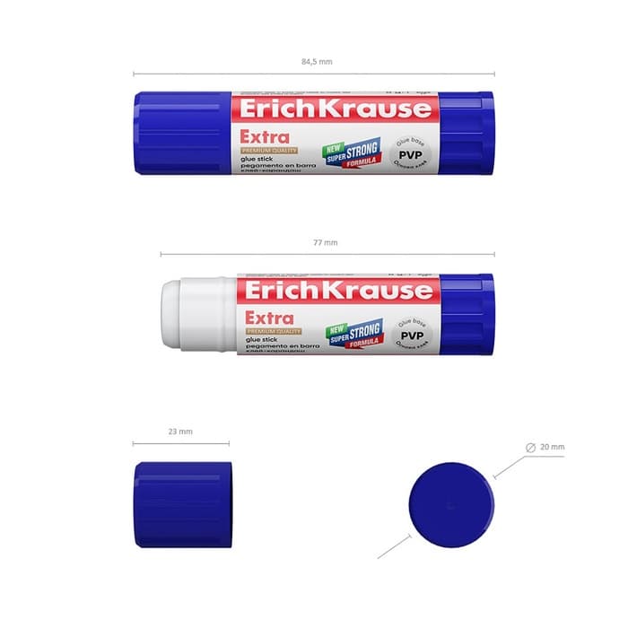 Клей-карандаш, ErichKrause Extra PVP, усиленный, 8 г