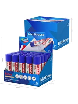 Клей-карандаш, ErichKrause Extra, PVP, усиленная формула, 21 г