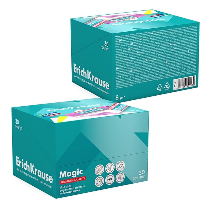 Клей-карандаш, ErichKrause Magic PVP, обесцвечивающийся, 8 г