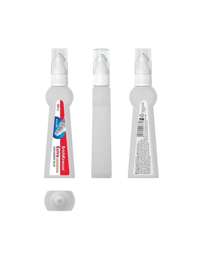 Клей-роллер канцелярский ErichKrause, 50 мл, с роликовым аппликатором, подходит для бумаги, картона и ткани, морозостойкий