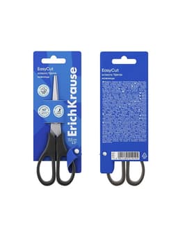 Ножницы ErichKrause Standard, 13.5 см, лезвия из нержавеющей стали, ударопрочный пластик, блистер, чёрные