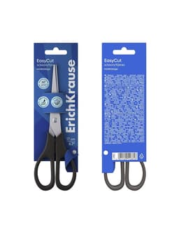Ножницы ErichKrause Standard, 17 см, с улучшенной двойной заточкой, лезвия из нержавеющей стали, чёрные
