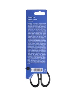 Ножницы ErichKrause Standard, 19 см, двойная заточка, нержавеющие лезвия, ударопрочный пластик, блистер, чёрные