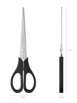 Ножницы ErichKrause Standard, 19 см, двойная заточка, нержавеющие лезвия, ударопрочный пластик, блистер, чёрные