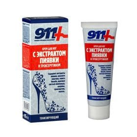 Крем для ног 911 с экстрактом пиявки и троксерутином, тонизирующий, 85 мл