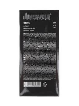 Ручка гелевая ErichKrause Megapolis Gel, чернила чёрные, узел 0.5 мм, длина линии письма 500 метров