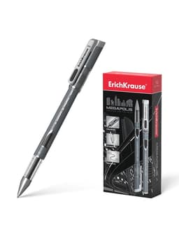 Ручка гелевая ErichKrause Megapolis Gel, чернила чёрные, узел 0.5 мм, длина линии письма 500 метров