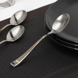 Ложка одноразовая, пластик,17.5 см, столовая, серебристая