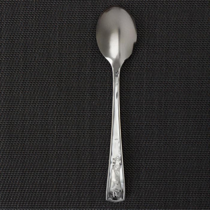 Ложка одноразовая, пластик,17.5 см, столовая, серебристая