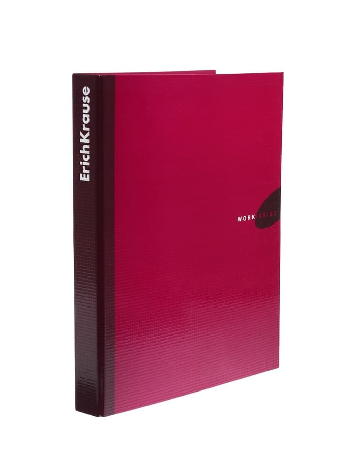 Папка на 4 кольцах А4, ErichKrause Work inside, 35 мм, 1750 мкм, ламинированная, твердая обложка, бордовая
