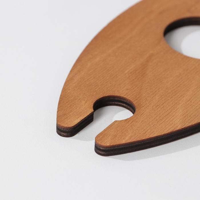 Подставка для вина и двух бокалов Доляна, 10×22×1 см, дерево