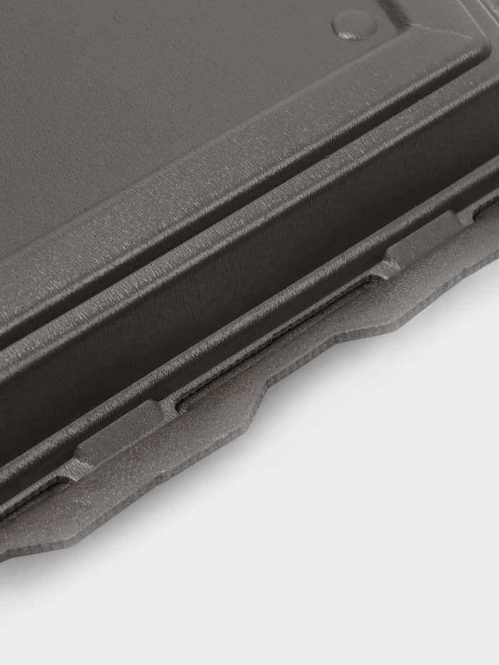 Ланч - бокс одноразовый, 24.7×20.6×7 см, 1 секция, чёрный