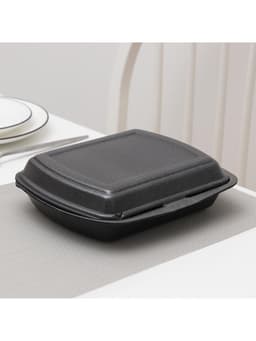 Ланч - бокс одноразовый, 24.7×20.6×7 см, 1 секция, чёрный