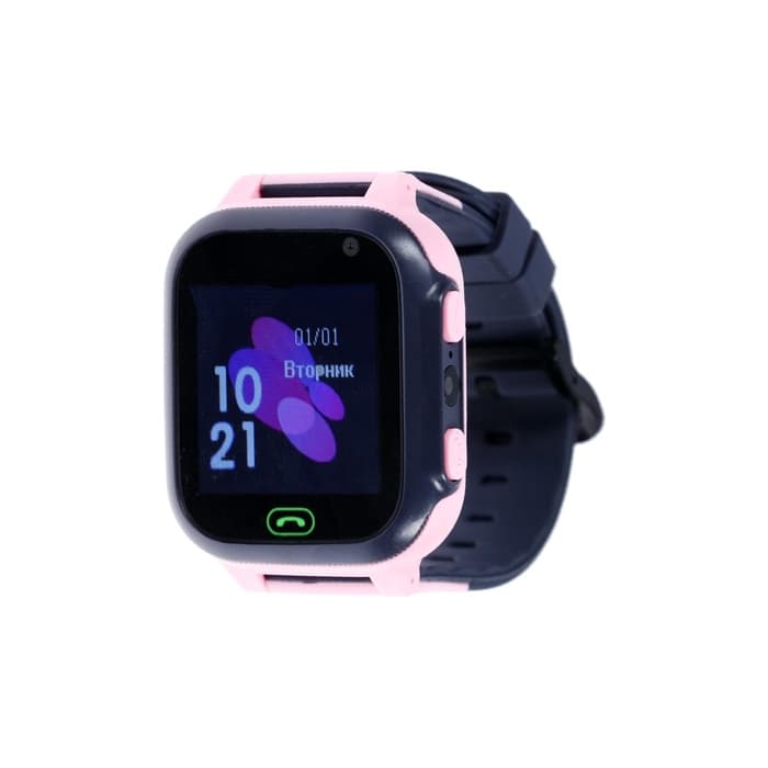 Детские смарт-часы Windigo AM-15, 1.44", 128×128, SIM, 2G, LBS, камера 0.08 Мп, розовые