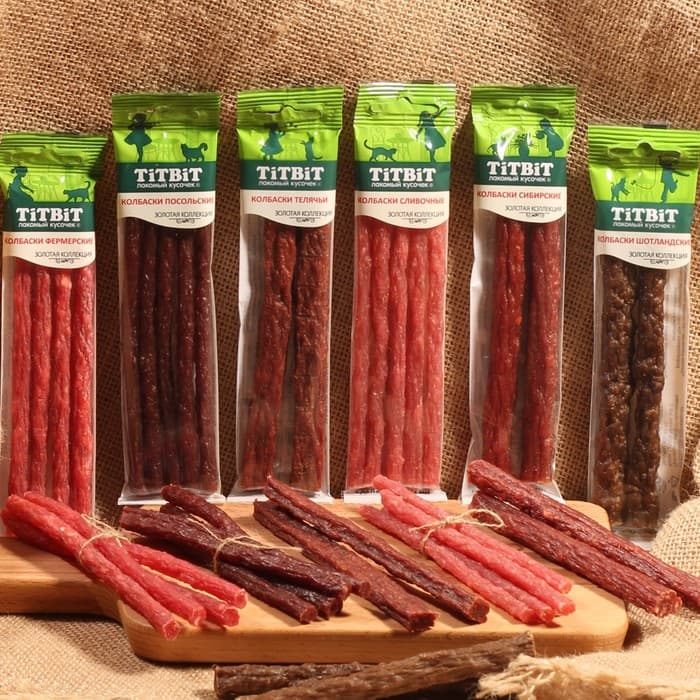 Колбаски фермерские TitBit «Золотая коллекция» для кошек, 20 г