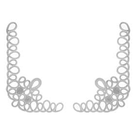 Кружево, на левый и правый угол, 2 шт., 45×30 см, серебро