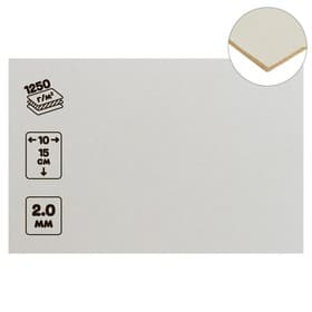 Картон переплётный (обложечный) 2.0 мм, 10×15 см, 1250 г/м², белый
