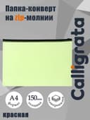 Папка-конверт на ZIP-молнии A4 Calligrata «Неон», 150 мкм, полупрозрачная салатовая