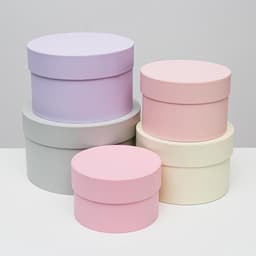 Набор круглых подарочных коробок 5 в 1 «Дымка», 23×23×14 - 15×15×10 см