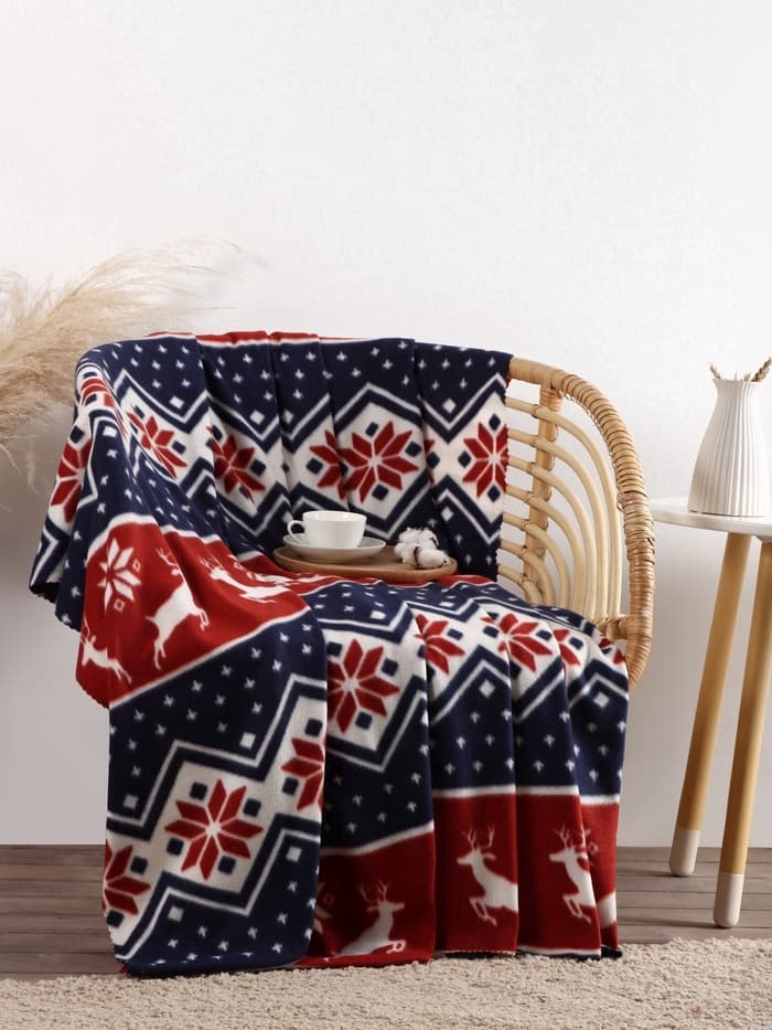 Плед флисовый новогодний «Экономь и Я. Олени» 150×200 см