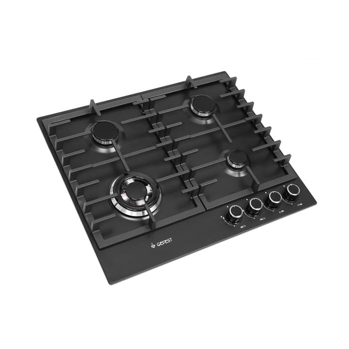 Варочная поверхность Gefest ПВГ 1214-01К2, газовая, 4 конфорки, чёрный матовый
