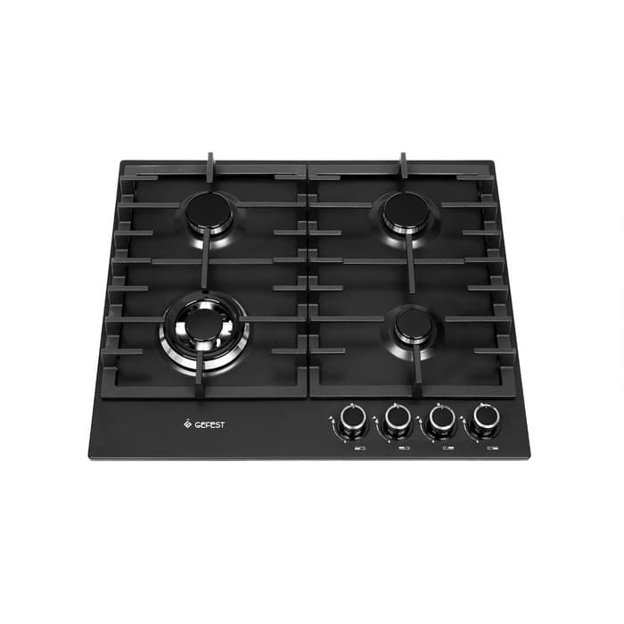 Варочная поверхность Gefest ПВГ 1214-01К2, газовая, 4 конфорки, чёрный матовый