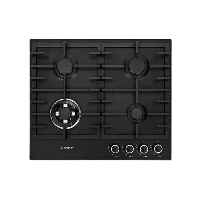 Варочная поверхность Gefest ПВГ 1214-01К2, газовая, 4 конфорки, чёрный матовый