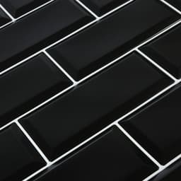 Стеновая панель ПВХ «Блок», 962×484 мм, цвет чёрный, белый шов