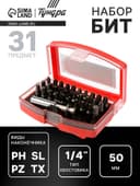 Набор бит ТУНДРА, PH-SL-PZ-Hex-Torx, 31 предмета