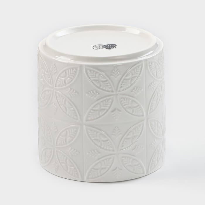 Банка для хранения сыпучих продуктов BellaTenero, 660 мл, d=10.5 см, с бамбуковой крышкой, фарфор, белая