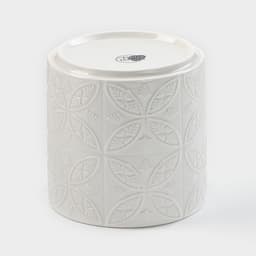 Банка для хранения сыпучих продуктов BellaTenero, 660 мл, d=10.5 см, с бамбуковой крышкой, фарфор, белая