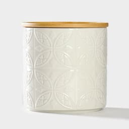 Банка для хранения сыпучих продуктов BellaTenero, 660 мл, d=10.5 см, с бамбуковой крышкой, фарфор, белая