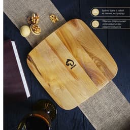 Менажница Доляна, 25×25×1.8 см, 5 секций, квадратная, дерево берёза