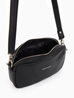 Сумка женская кросс-боди TEXTURA на молнии, 25×6×14 см, чёрная