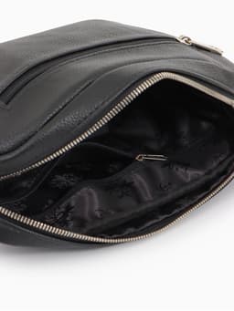 Сумка женская кросс-боди TEXTURA на молнии, 25×6×14 см, чёрная